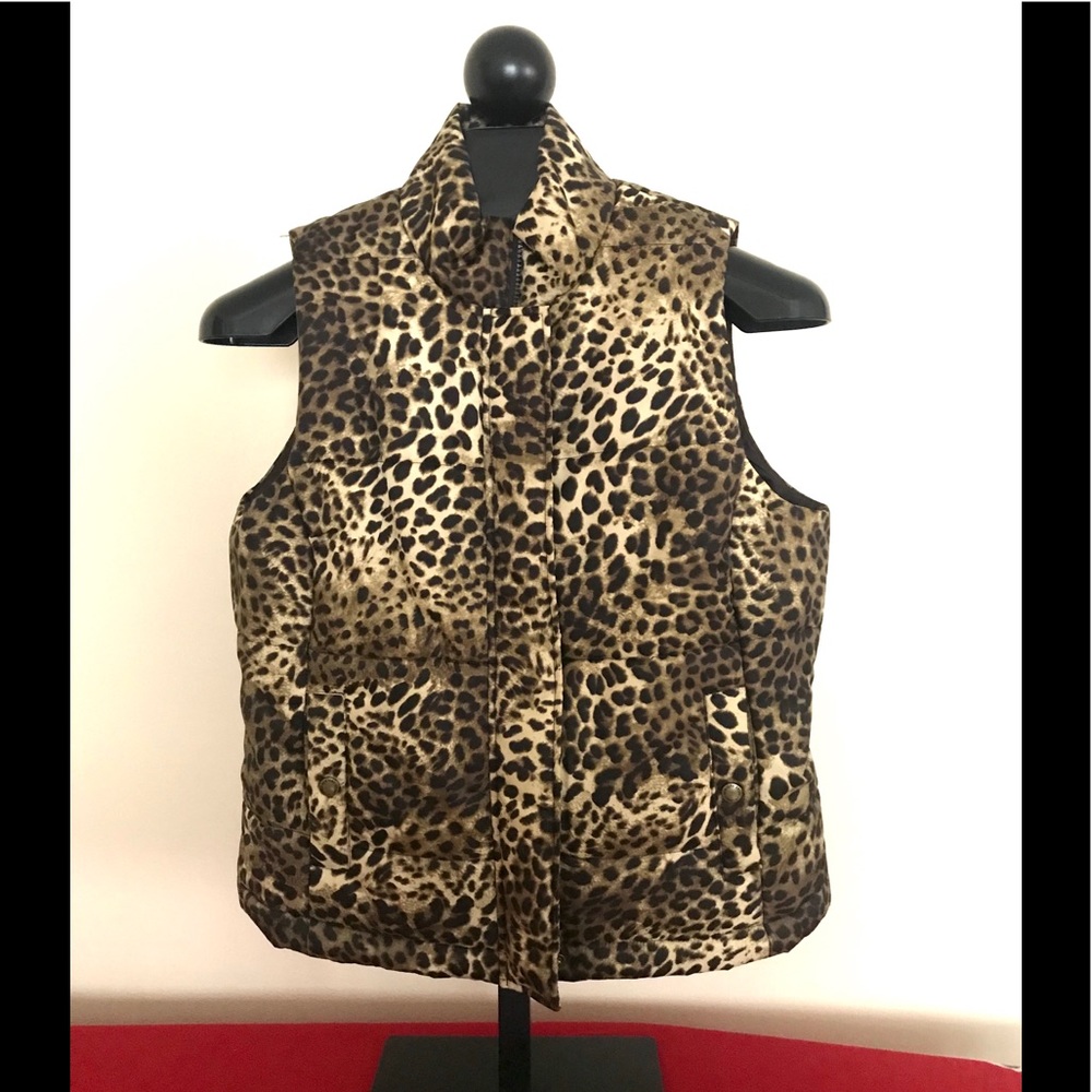Jones New York Sport Cheetah Print Puffer Vest